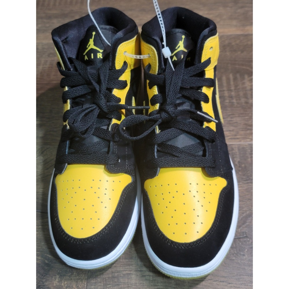 Jordan 1 Mid GS Black/Yellow New Love HJ5940-071 Mens 6.5Y Womens 8 Sneaker